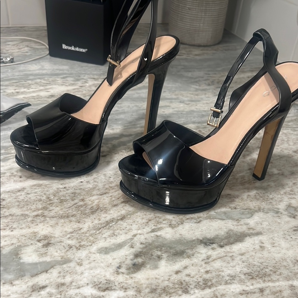 Elegant Black High Heel Sandals